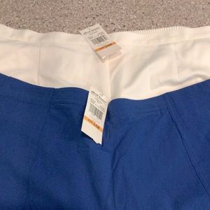 2 New Alfred Dunner Short Pull On Pants 24W w/ pockets White Blue NWT